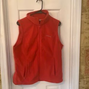Red fleece vest